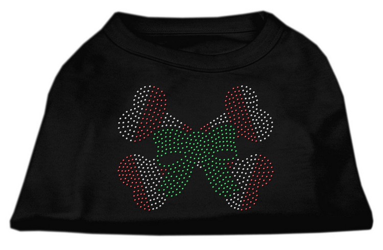 Candy Cane Crossbones Rhinestone Shirt Black XXXL